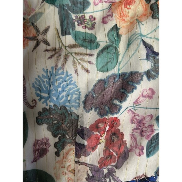 Vintage Yumi Maxi Dress Floral w/Metallic Piping Gown sizes 12 Romantic Fairy - Picture 11 of 11